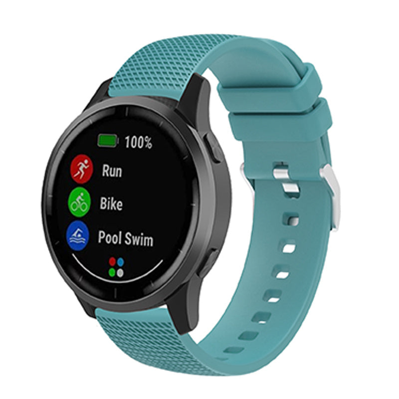 22mm Grid Design Silicone Wrist Band Adjustable Replacement Smartwatch Strap with Silver Buckle 22mm Grid Design Silicone Wrist Band Adjustable Replacement Smartwatch Strap with Silver Buckle